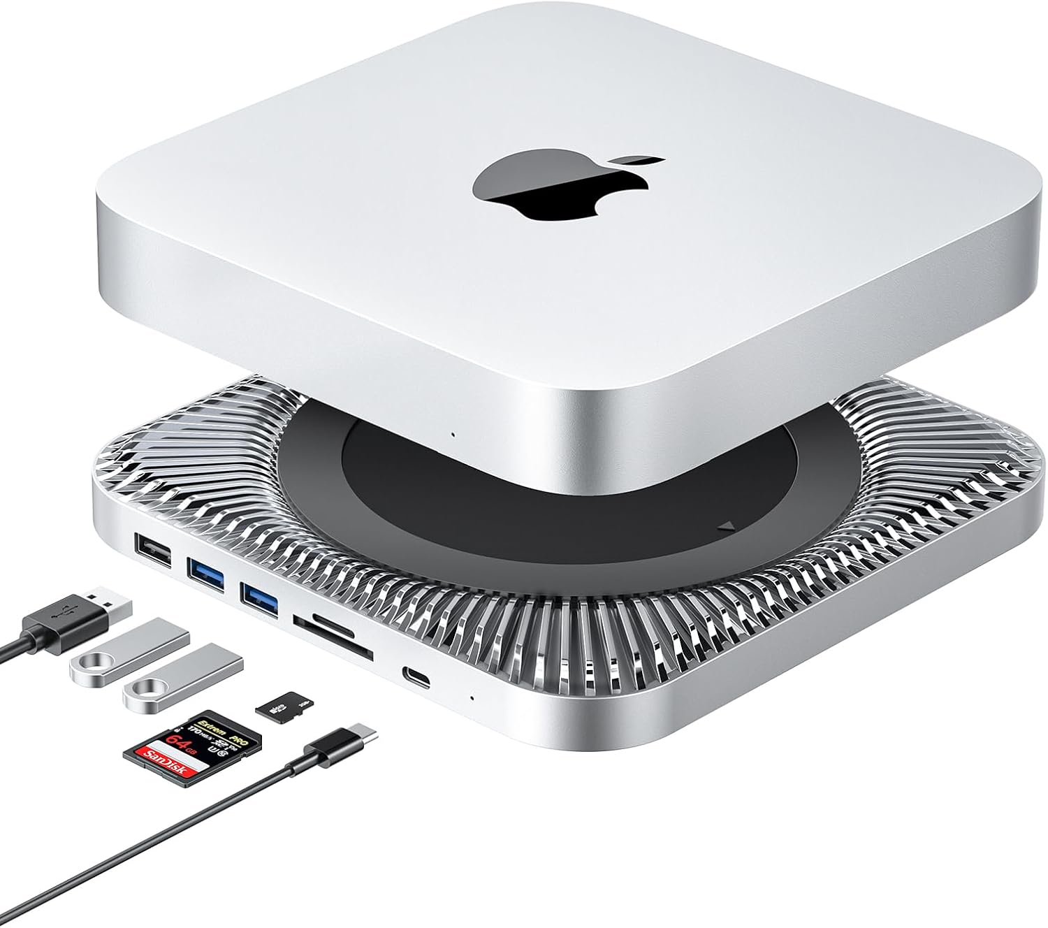 RayCue Mac Hub & Stand with SSD - Expand Your Mac Mini Storage