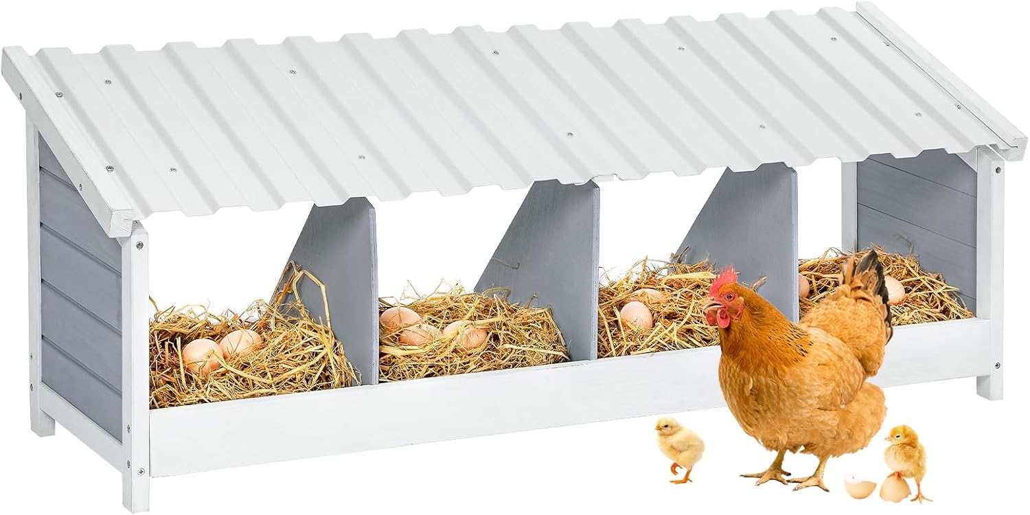 Durable Chicken Nesting Box with PVC Roof for Hens' Comfort