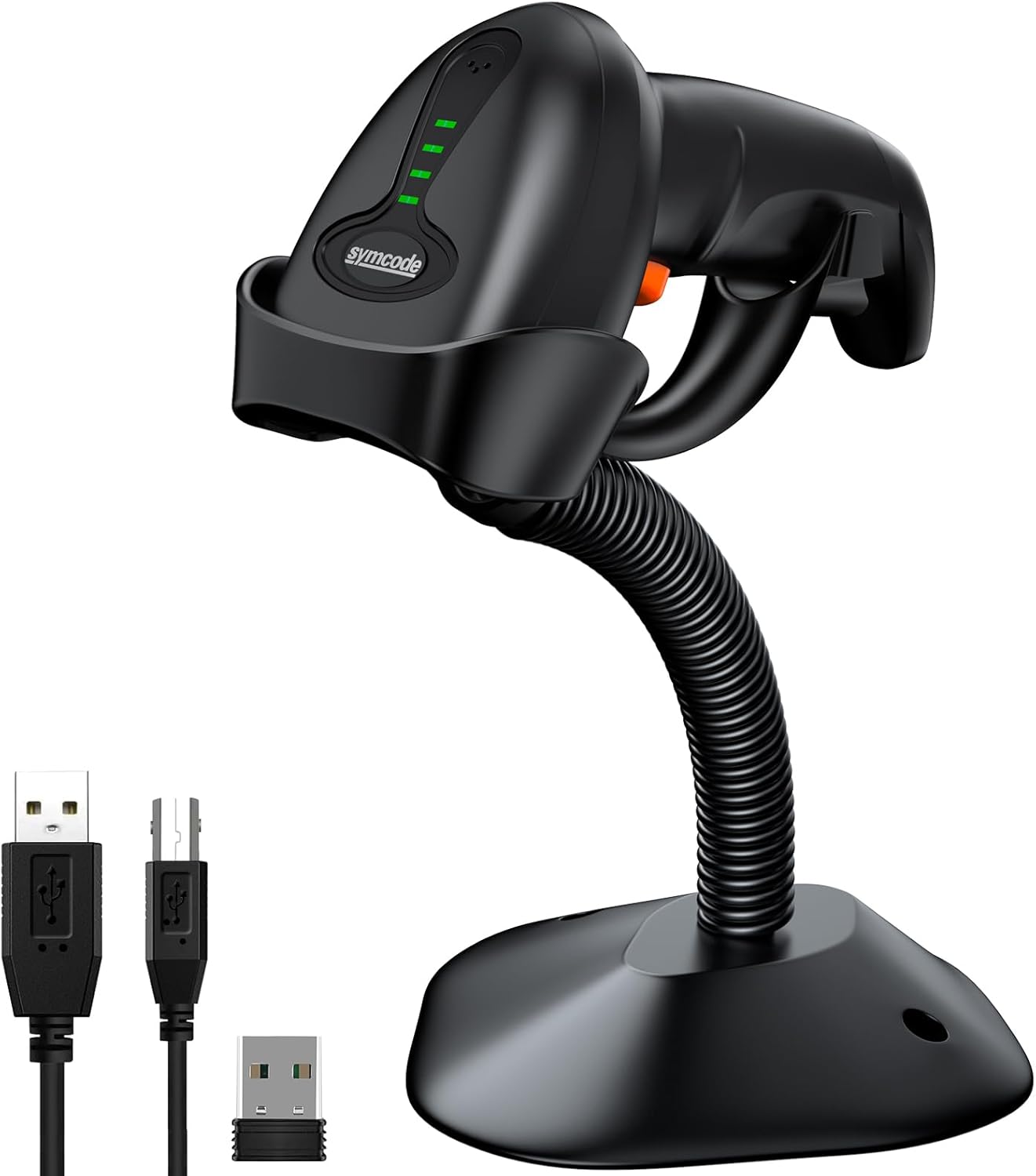 Symcode Wireless 2D Barcode Scanner with Auto-Sensing Stand