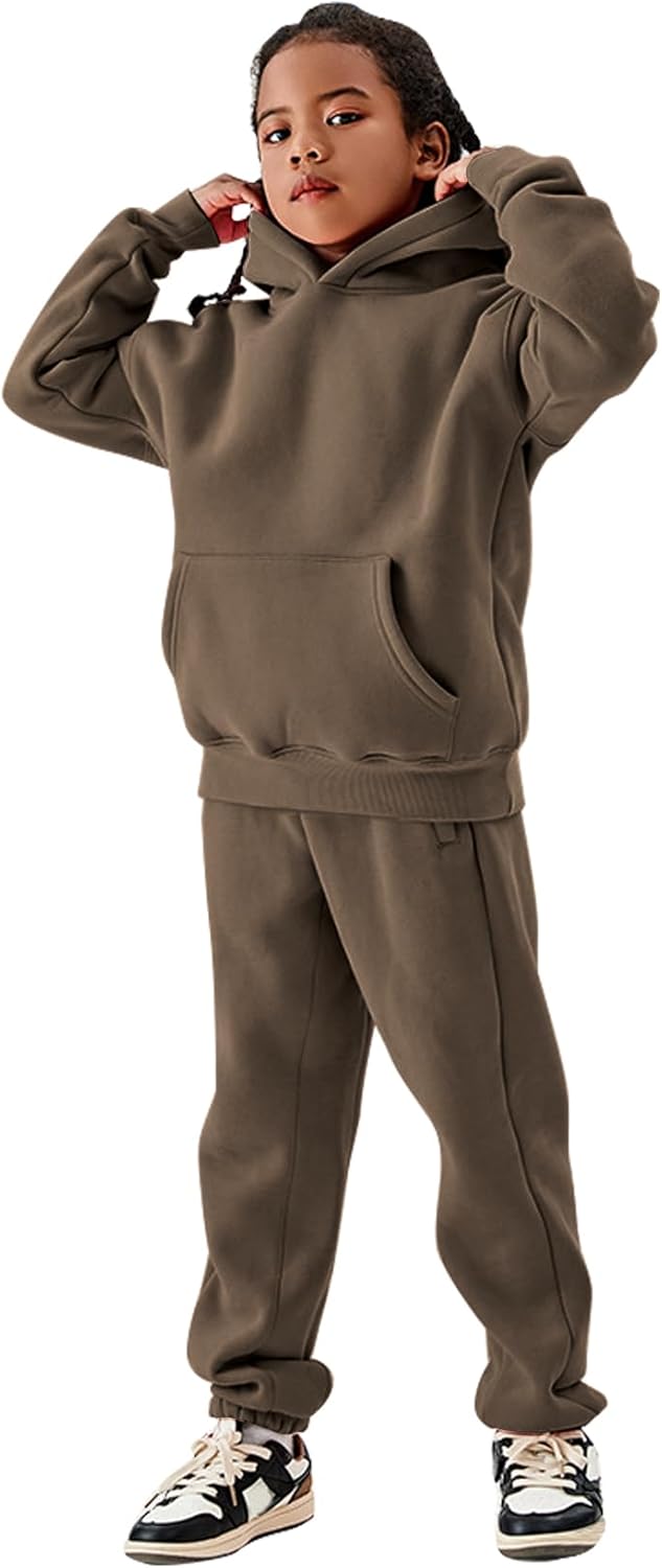 Flygo Girls Boys Fleece Outfit Set for Kids 2 Piece