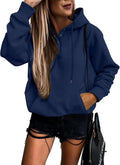 Women's Casual Button Hoodie Pullover - Lightweight Solid Sweatshirt