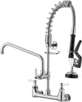 BWE Utility Sink Faucet with Sprayer 20in Wall Mount - Commercial