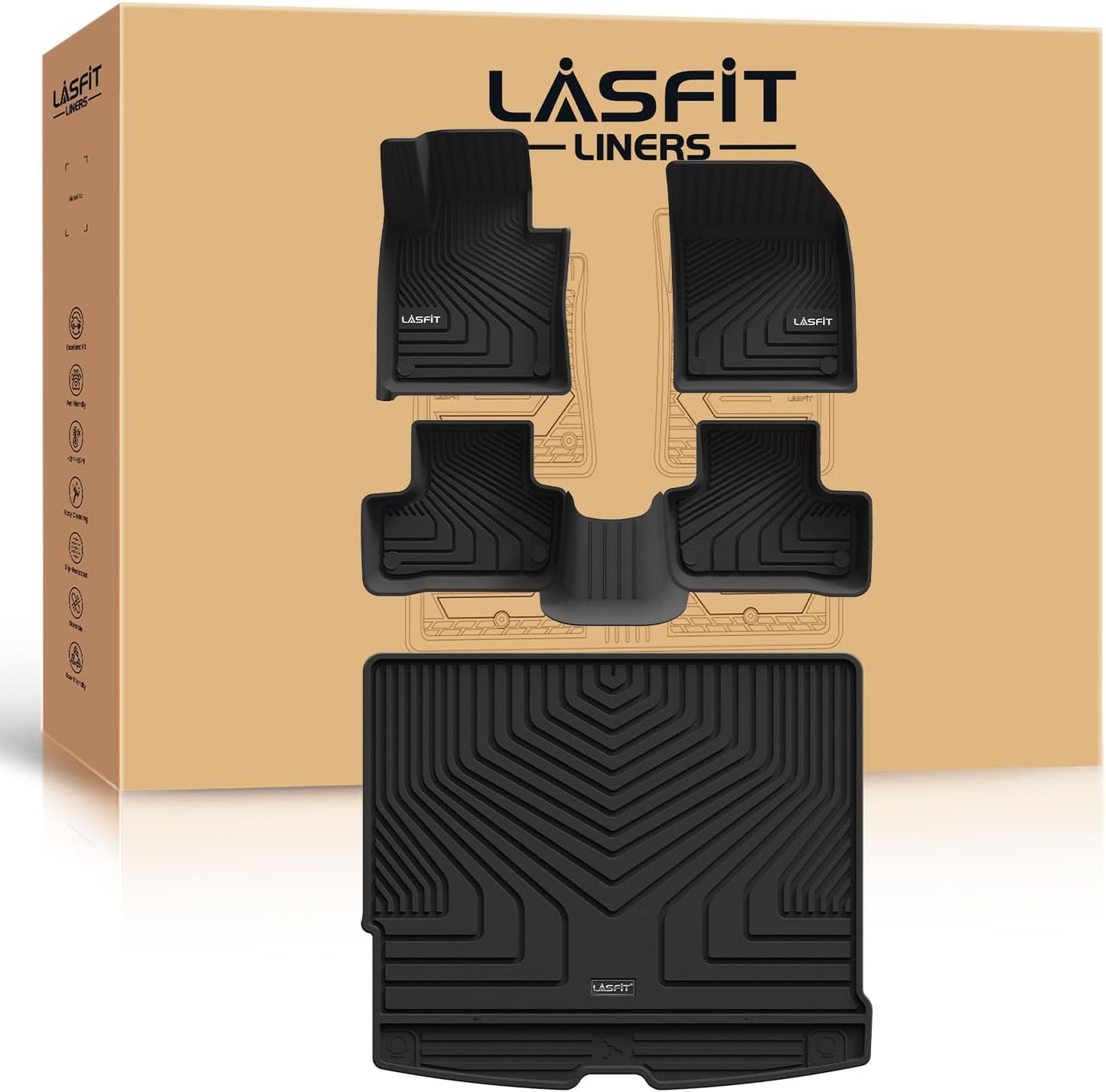 LASFIT Floor Mats for Volvo XC60 - All Weather Protection