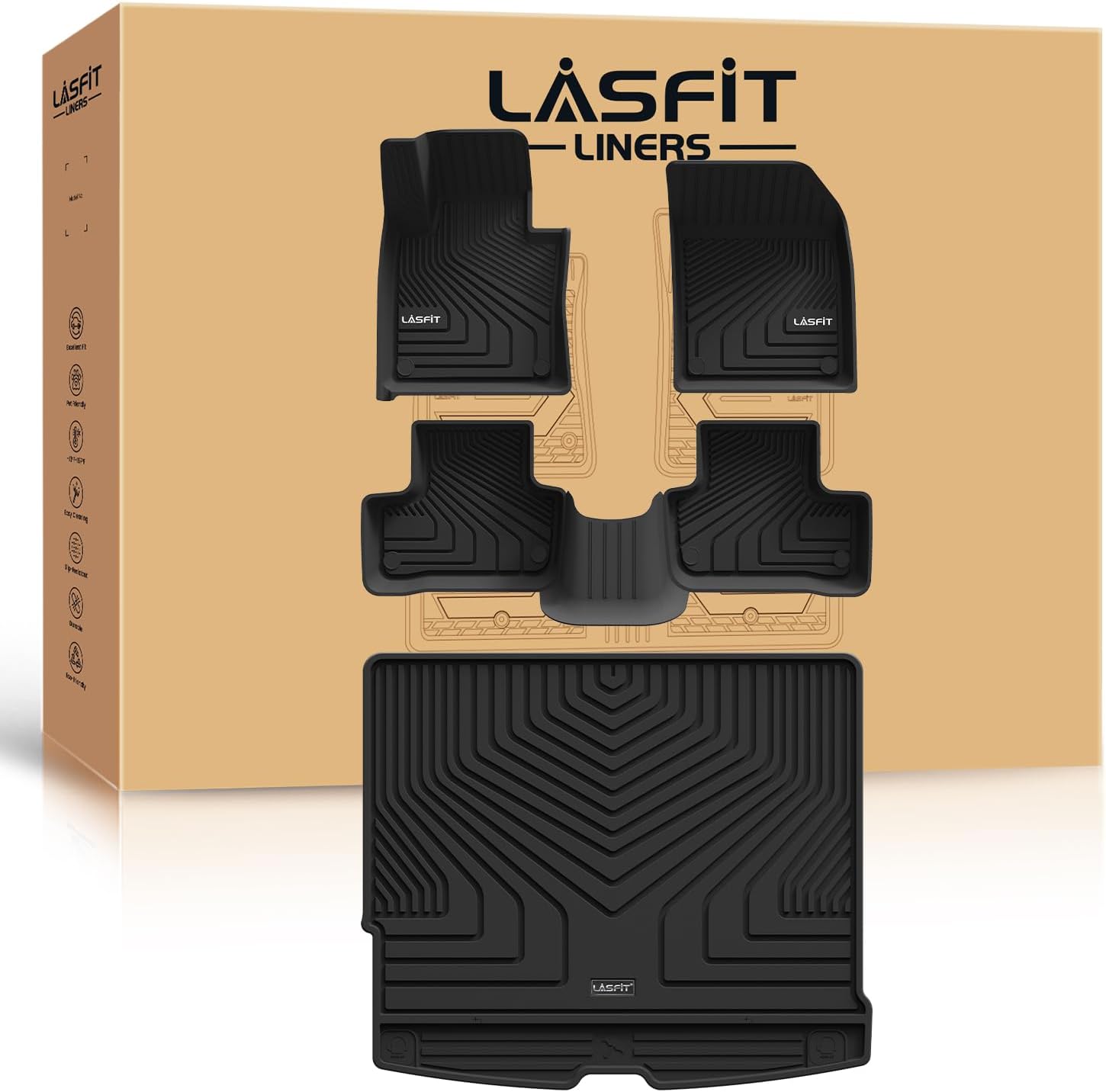 LASFIT Floor Mats for Volvo XC60 - All Weather Protection
