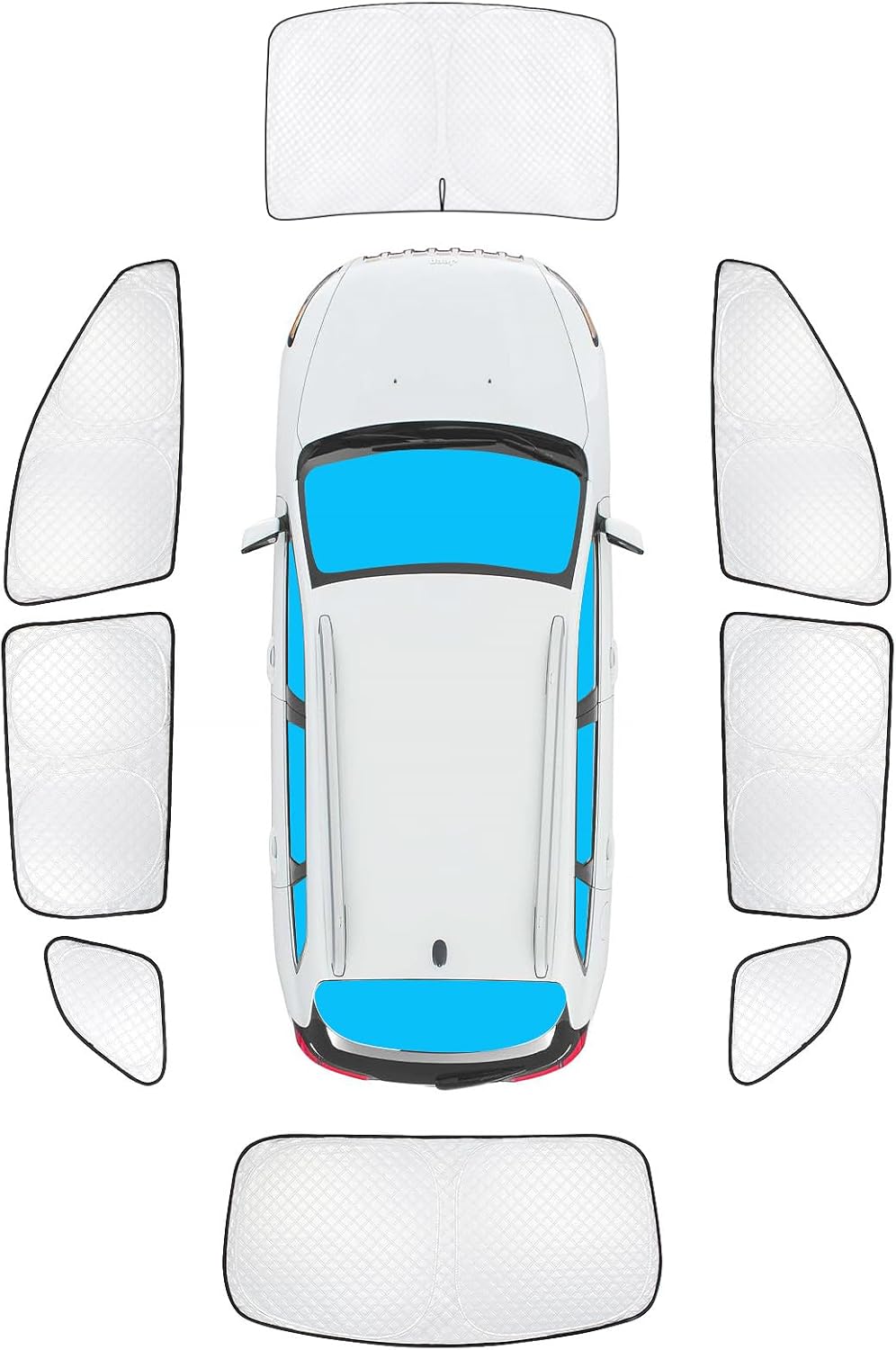 KMF 8pcs Full Window Sun Shades for Jeep Cherokee 2014-2023