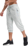 MAGNIVIT Men's 3/4 Jogger Capri Pants with Zipper Pockets - Breathable
