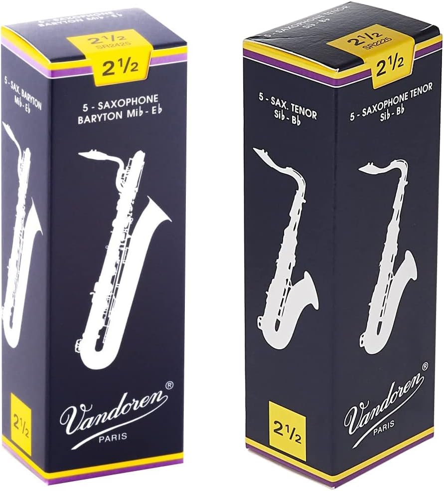 Vandoren SR2425 Bari Sax and SR2225 Tenor Sax Reeds Strength 2.5