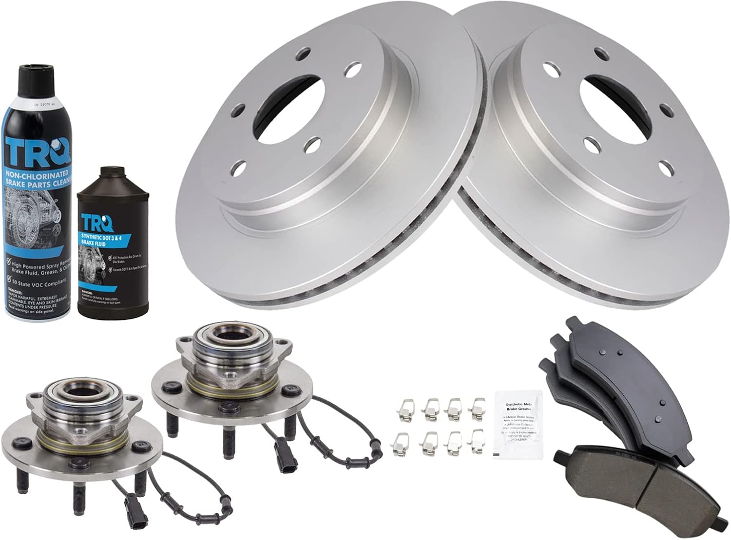 TRQ Front Brake Pad & Rotor Kit for 2006 Dodge Ram 1500