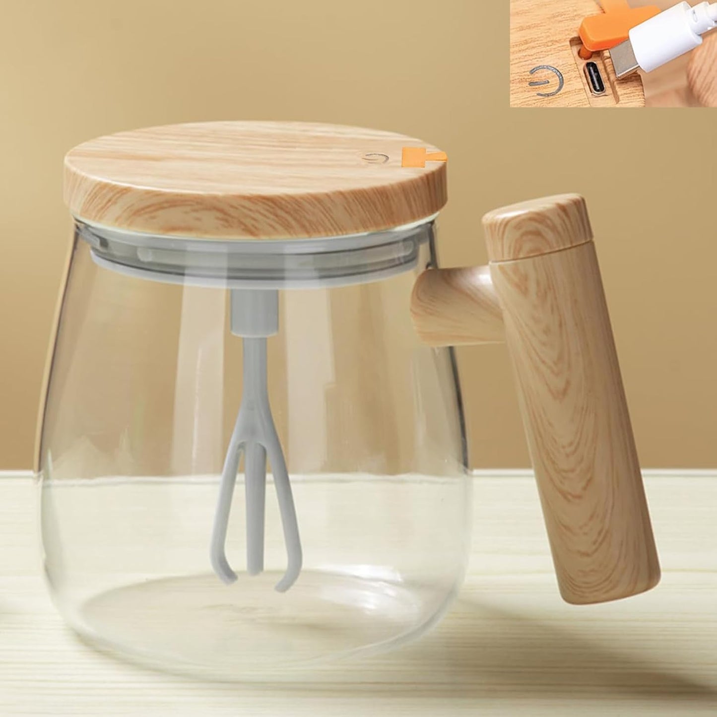 Rechargeable Self Stirring Coffee Mug - Effortless Convenience!