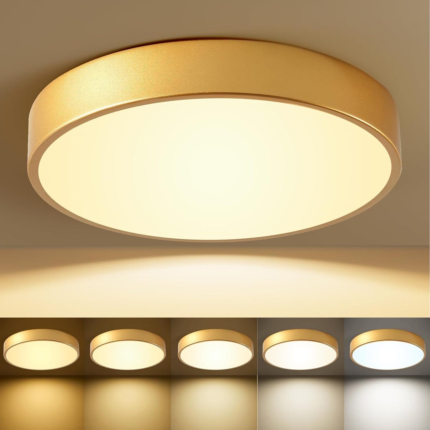 Flush Mount Ceiling Light 12 Inch LED Dimmable Modern Design