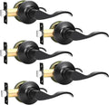 Matte Black Passage Door Lever Handles for Interior Doors - Sleek Fit