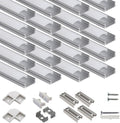 U Shape LED Aluminum Channel System 20-Pack 1m - Easy Install