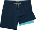 Mens Casual Shorts with Compression Liner 5/7 in Classic Fit Khaki