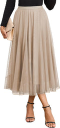Tulle Skirt High Waisted A-Line Midi Tutu Skirt - Flowy Fall Style