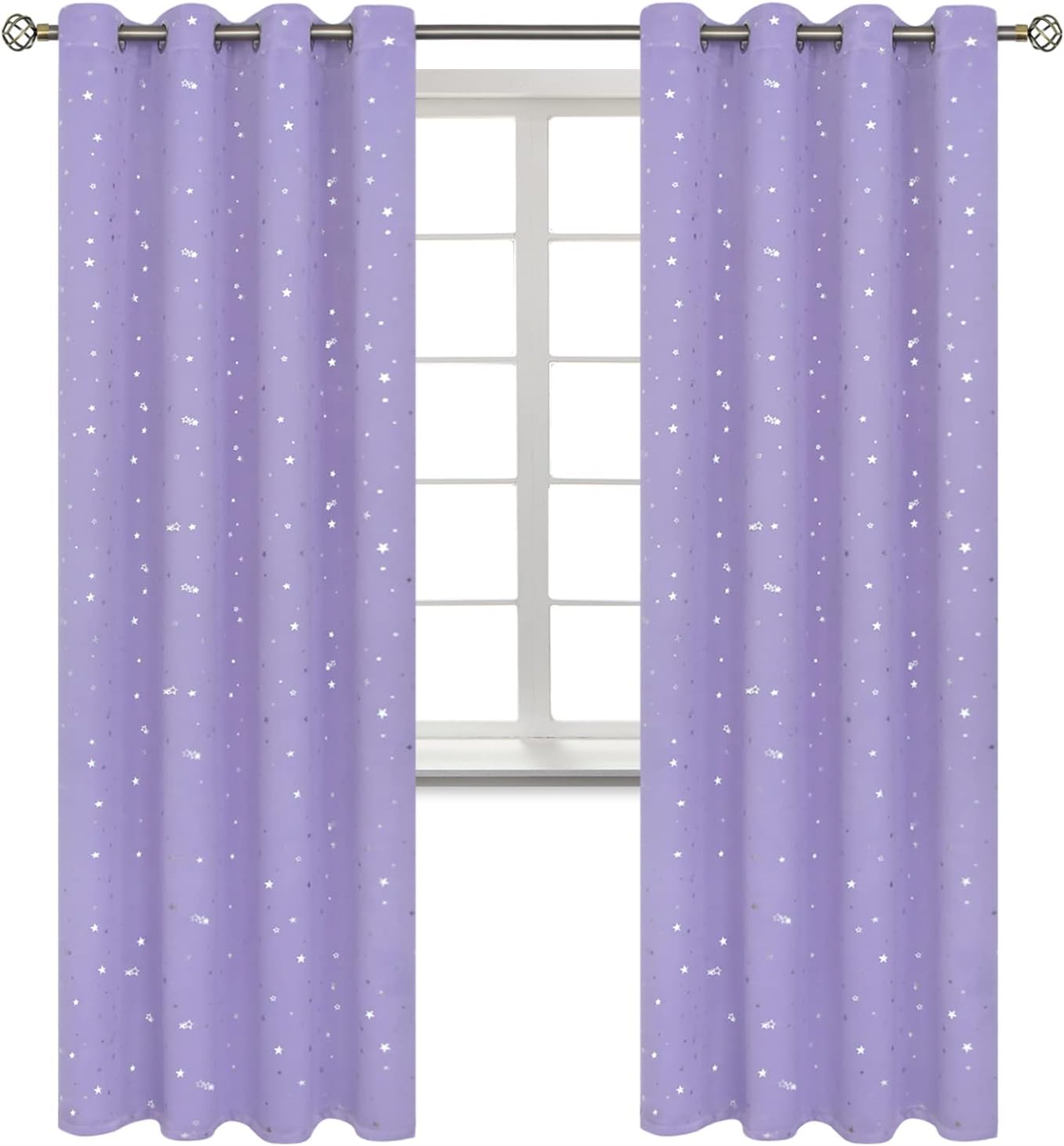 BGment Star Room Darkening Curtains for Bedroom - 52 x 84 Inch