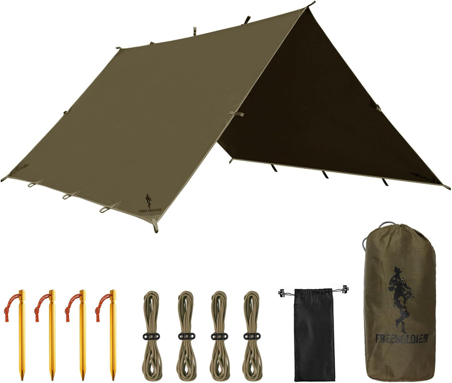 FREE SOLDIER Waterproof Camping Tarp for Outdoor Adventures