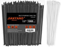 11 Inch Heavy Duty Zip Ties - 1000 Pack Black & 100 White