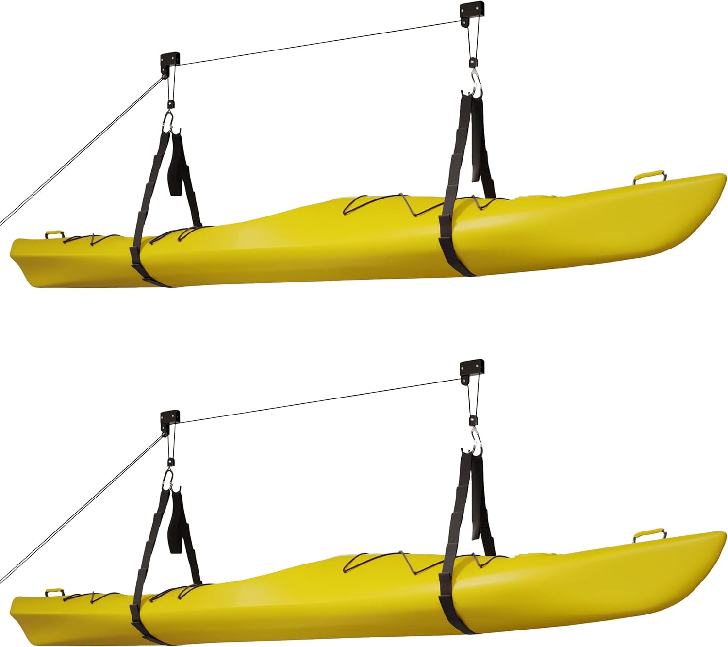 Kayak Hoist Set for 12-Foot Ceilings - 125lb Capacity Storage