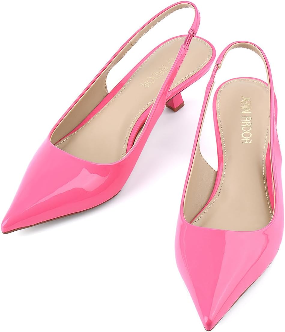 JENN ARDOR Slingback Heels for Women - Stylish Low Heels