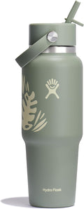 Hydro Flask Travel Water Bottle 32 oz Botanical Bliss Green