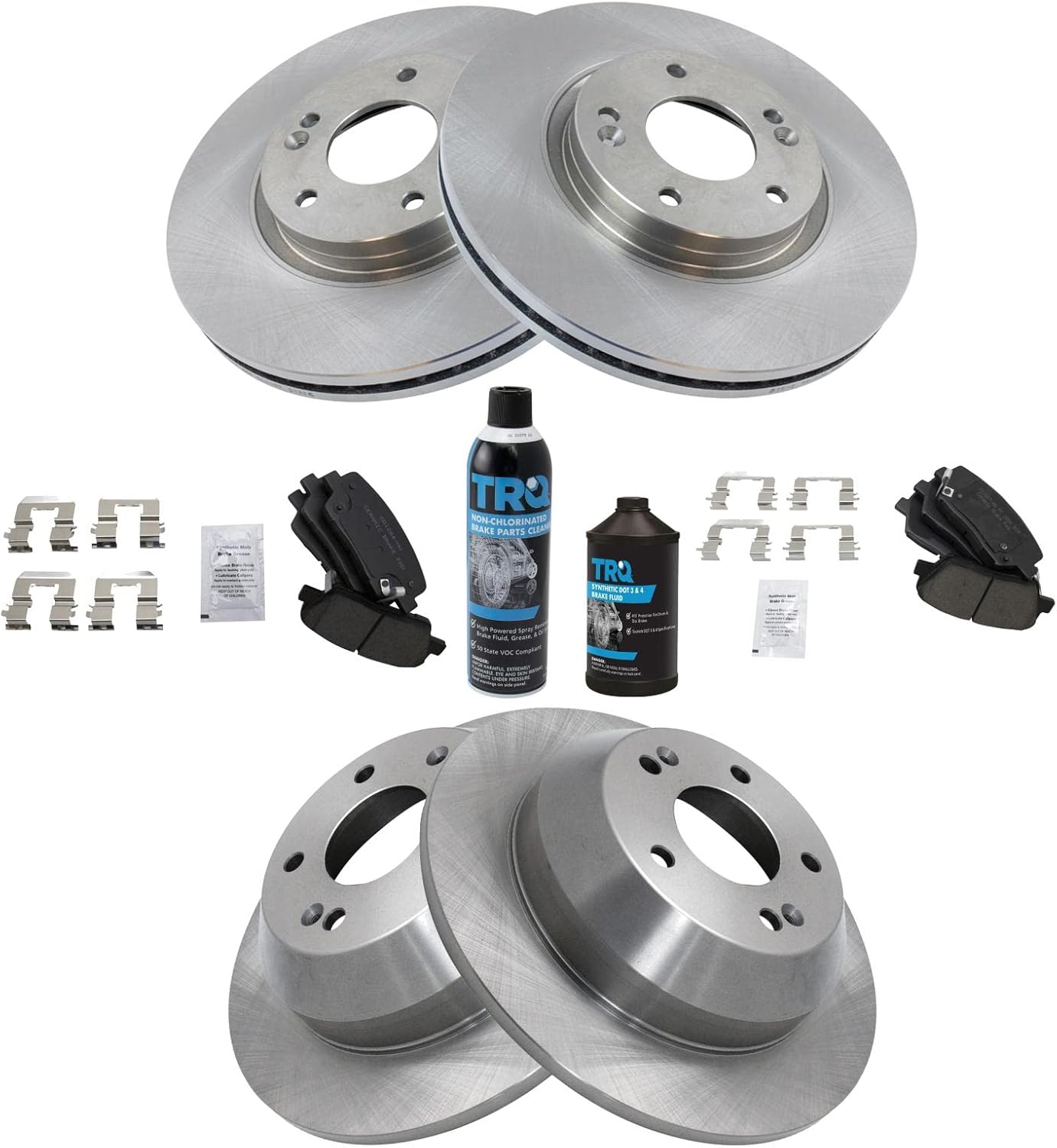 TRQ Brake Pad & Rotor Kit for 2010-2013 Hyundai & Kia Models