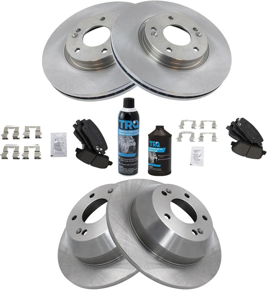 TRQ Brake Pad & Rotor Kit for 2010-2013 Hyundai & Kia Models