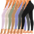 High Waisted Leggings for Women 7 Pack - Tummy Control Soft Fit