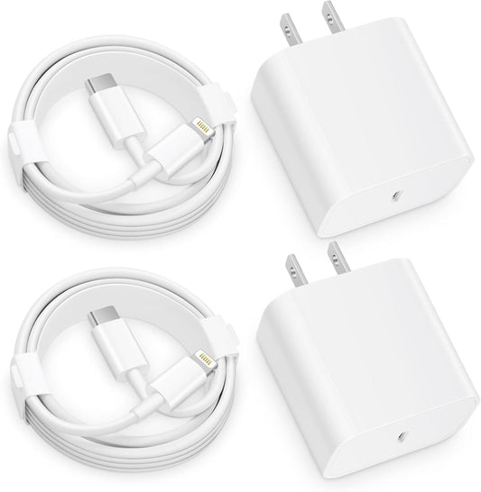 Fast Charge 2-Pack 20W PD Charger Set for Phone 12-14
