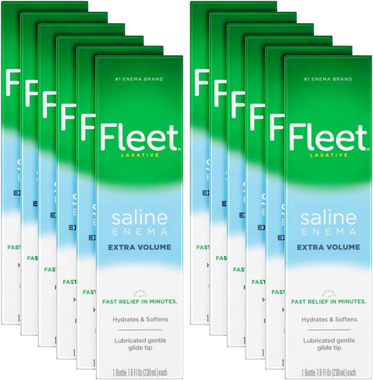 Fleet Saline Laxative Enema 7.8 oz Pack of 12 for Relief