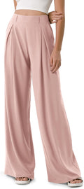 ODODOS Chiffon Flowy Pleated Wide Leg Pants for Women