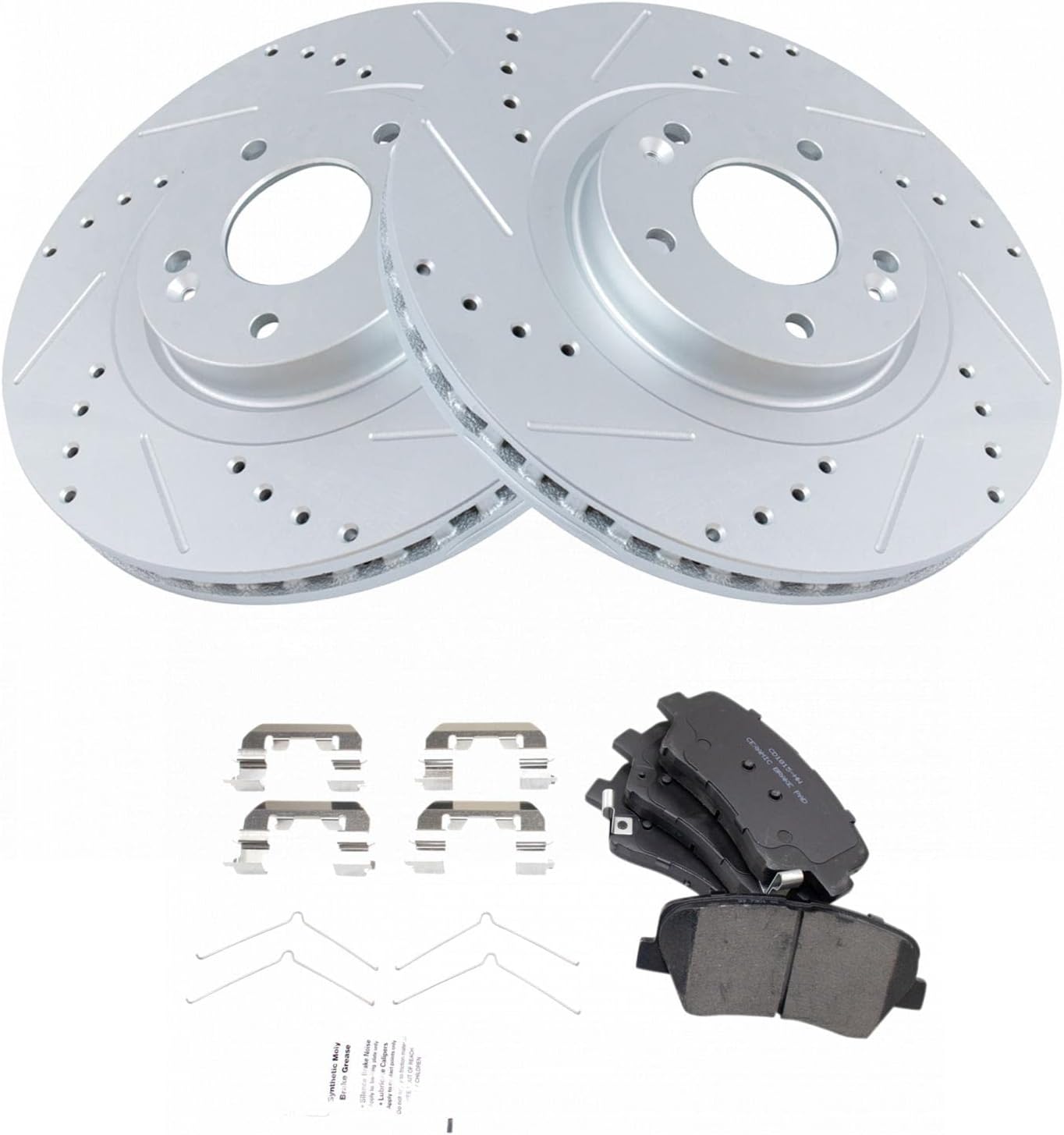 TRQ Front Performance Brake Pad & Rotor Kit for Hyundai & Kia