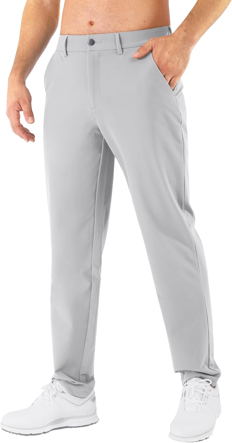 Mens Golf Pants Stretch Classic Fit Quick Dry Casual Trousers