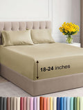 Extra Deep Twin XL Sheet Set - 4 Piece Cooling Sheets - Beige
