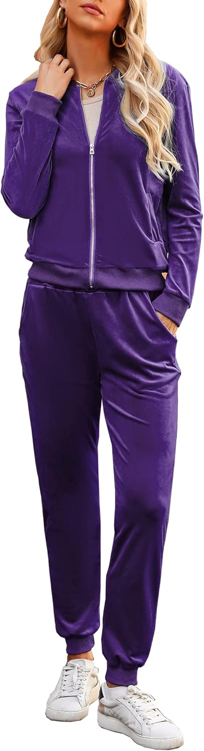 Marvmys Women's Velour Tracksuit Set for Cozy Comfort and Style