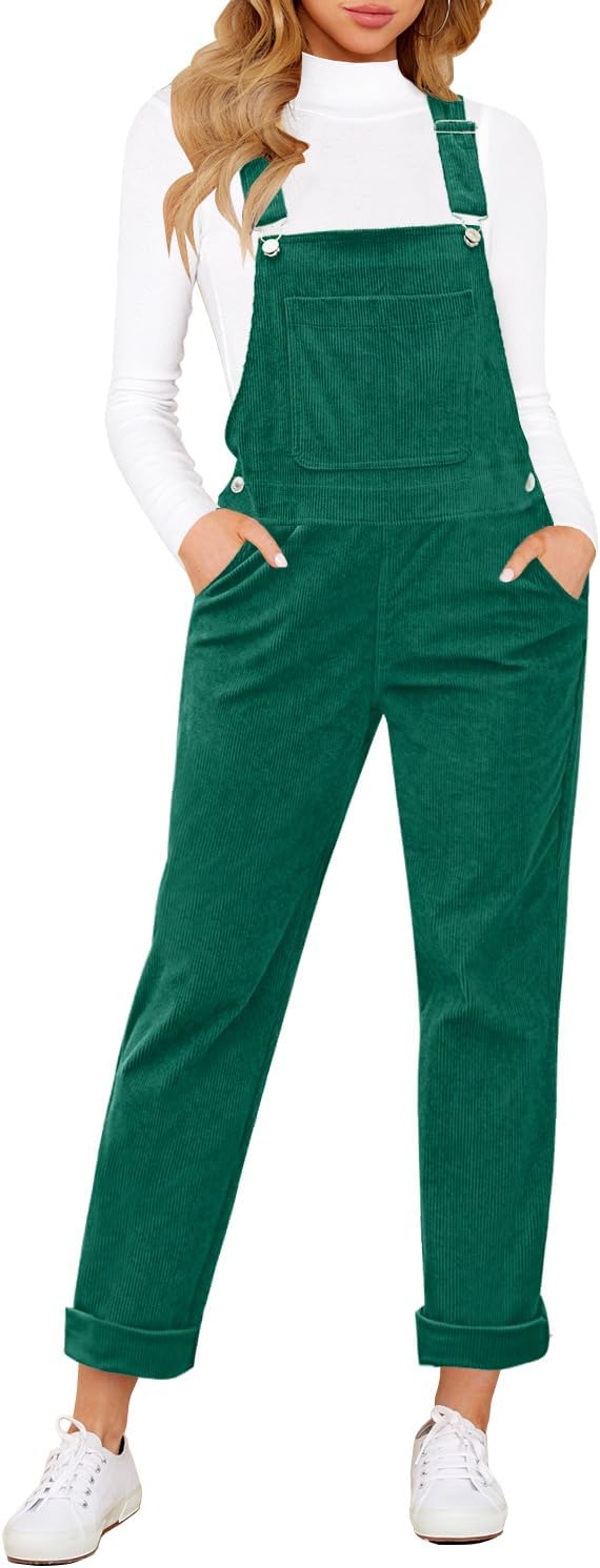 Stylish Women's Corduroy Overalls with Adjustable Straps