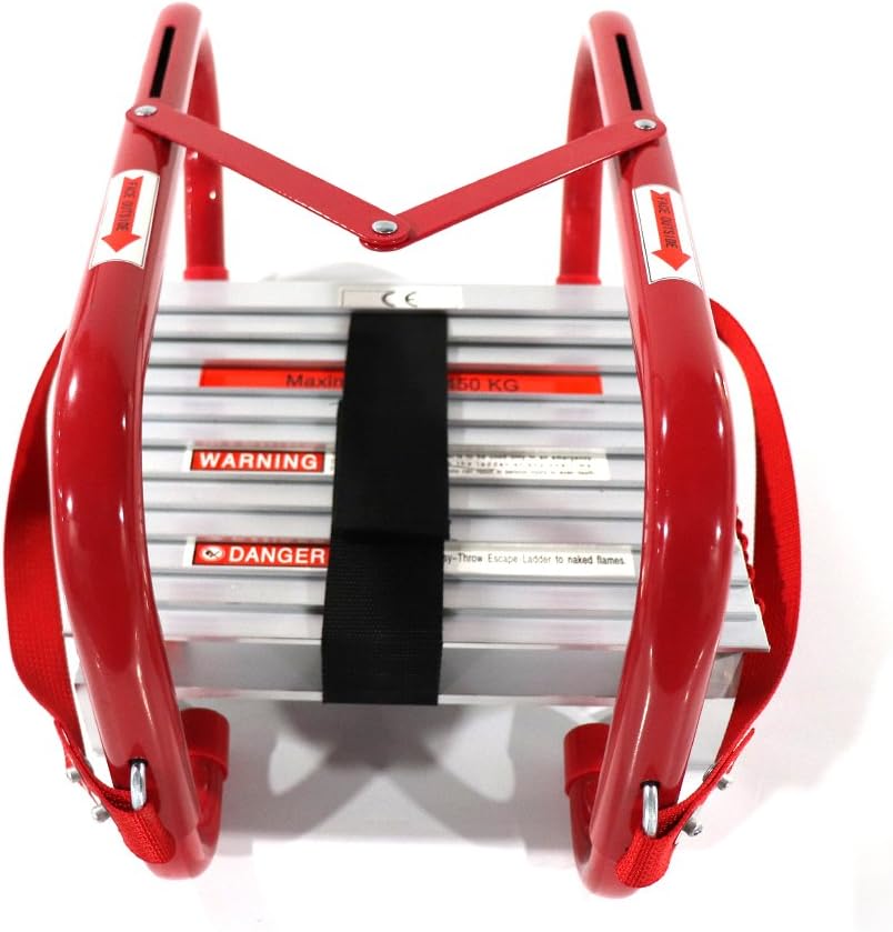Fire Escape Ladder 25-Foot for Emergency Use with Anti-Slip Rungs