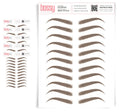 Ash Brown 5 Pack Temporary Eyebrow Tattoos - Natural Strokes