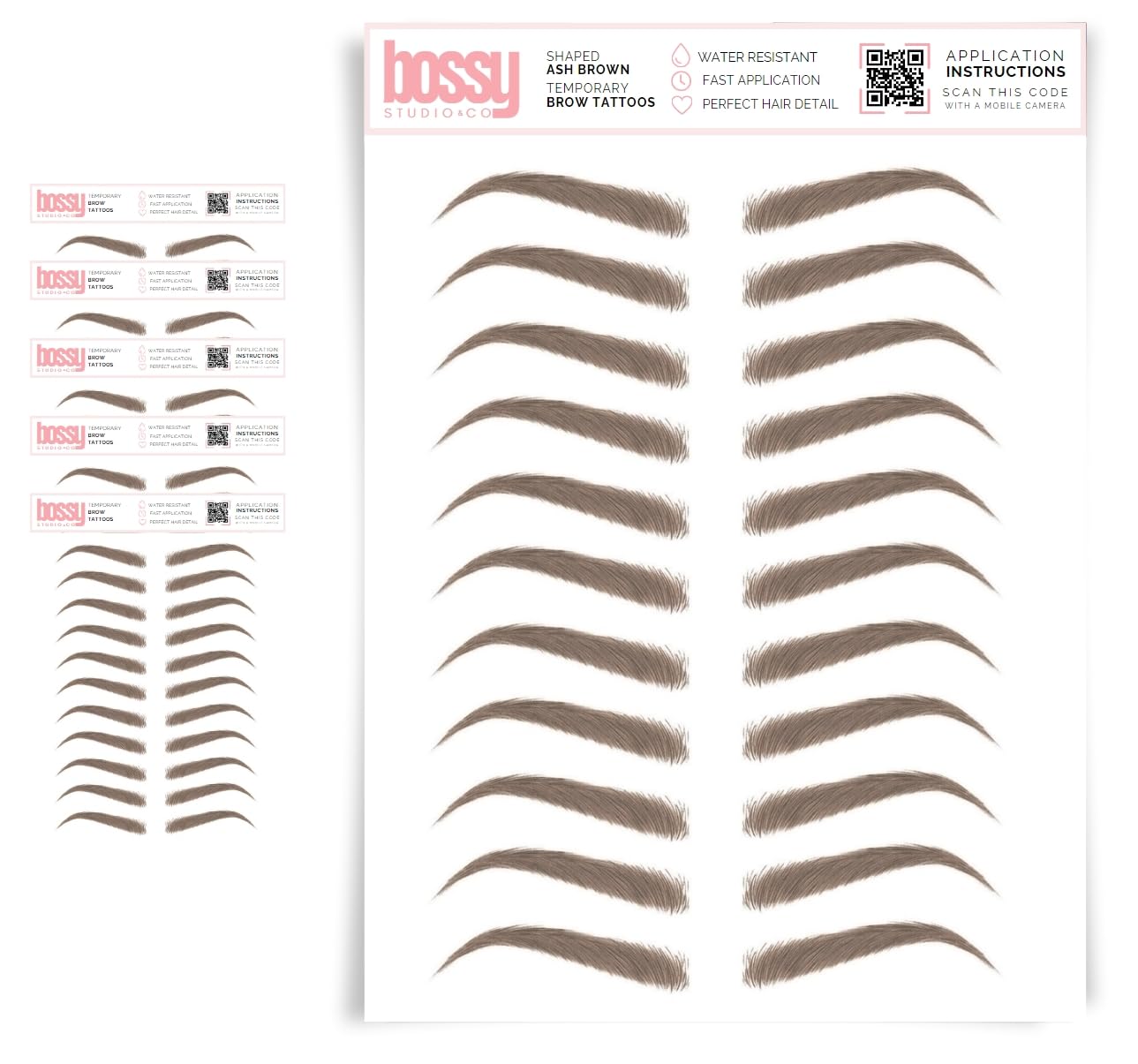 5 Pack Waterproof Eyebrow Tattoos for Natural Hair-Like Brows