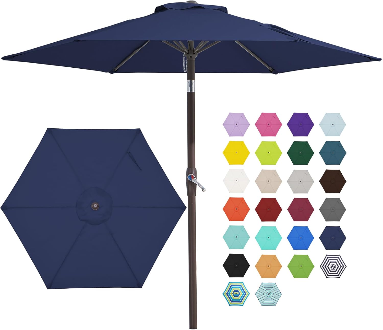 7.5FT Patio Umbrella with Tilt Button for Pool and Garden