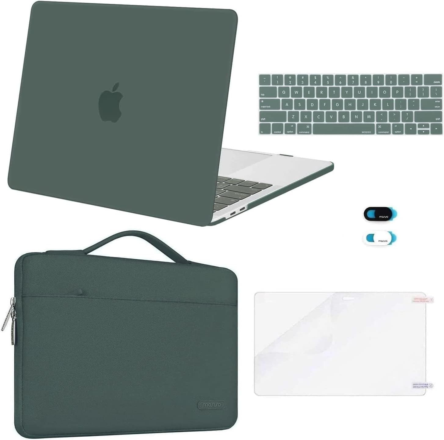MOSISO MacBook Pro 13 inch Case with Accessories in Midnight Green