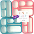 Bento Box Lunch Boxes and Snack Containers 4-Pack - Leak-Resistant