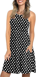 Women's Summer Sundress Sleeveless Tank Dress with Pockets