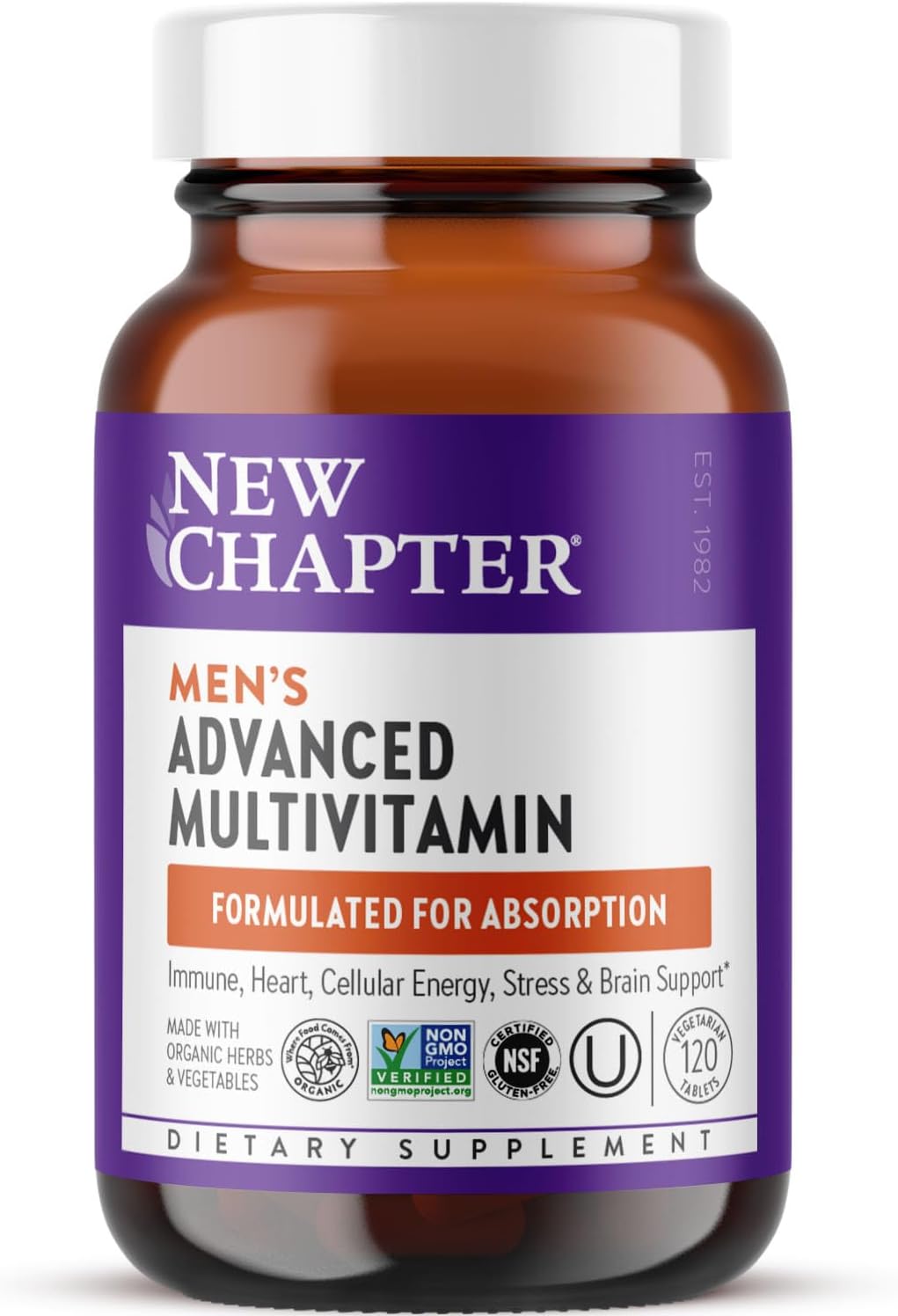New Chapter Men's Multivitamin for Stress, Brain, and Heart Support
