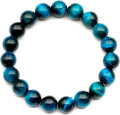 Natural Fluorite Beaded Stretchy Bracelet - Genuine Green (Style MX1G)