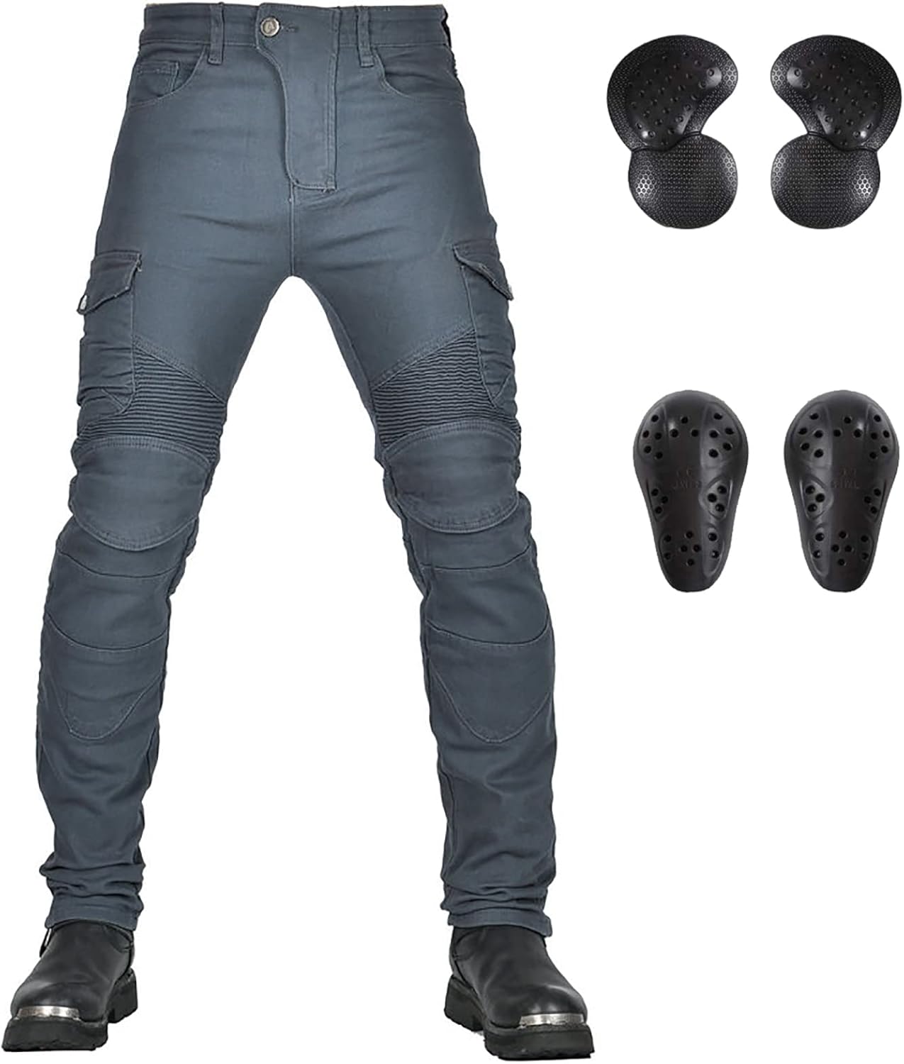 LOMENG Motorcycle Riding Jeans with CE Removable Armor for Men
