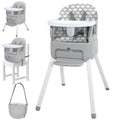 Portable 4-in-1 Baby Highchair - Compact & Versatile Grey BOSEDSANG