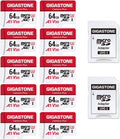 GIGASTONE 64GB Micro SD Card 10-Pack - Reliable 4K Storage