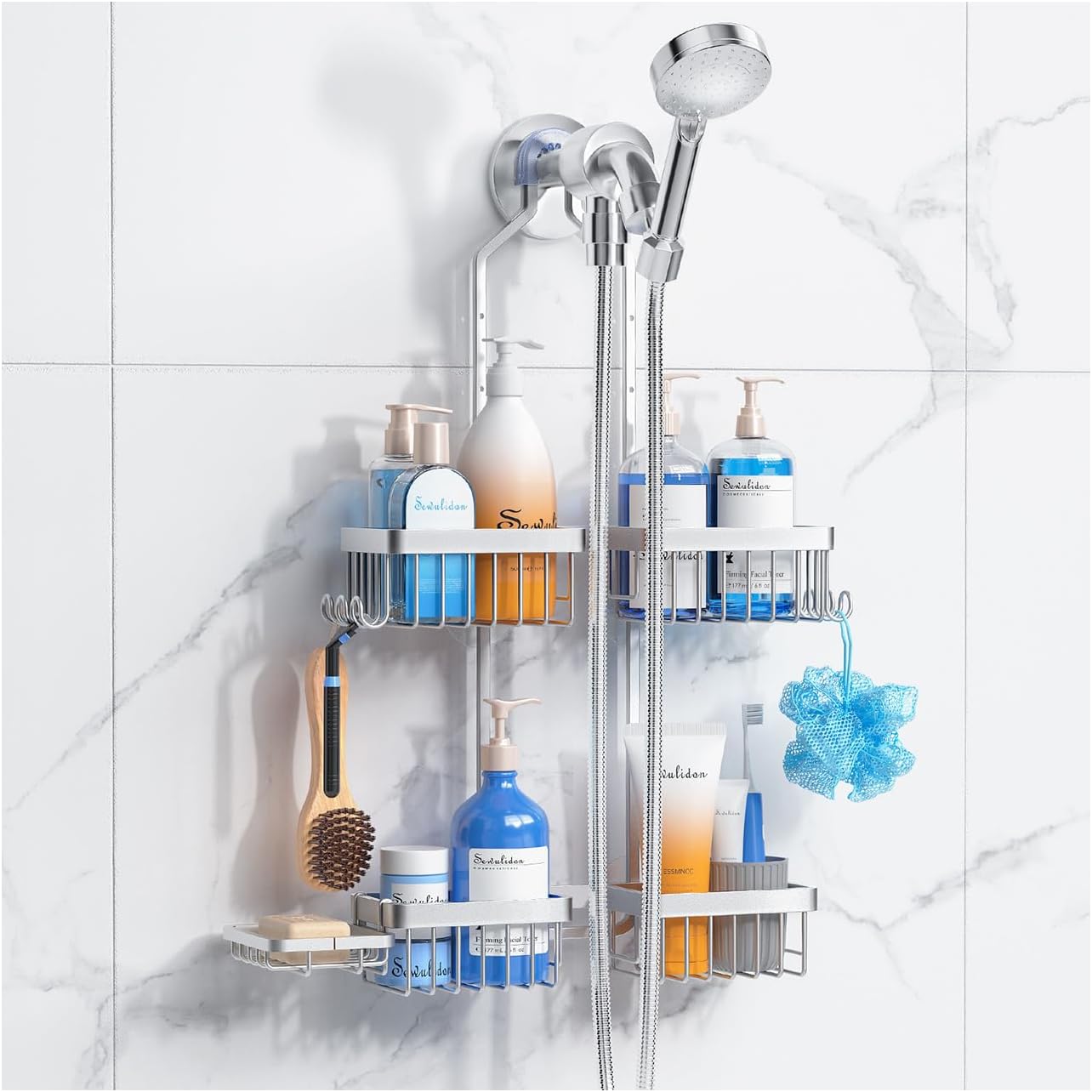 Aluminum Alloy Hanging Shower Caddy for Handheld Shower Heads