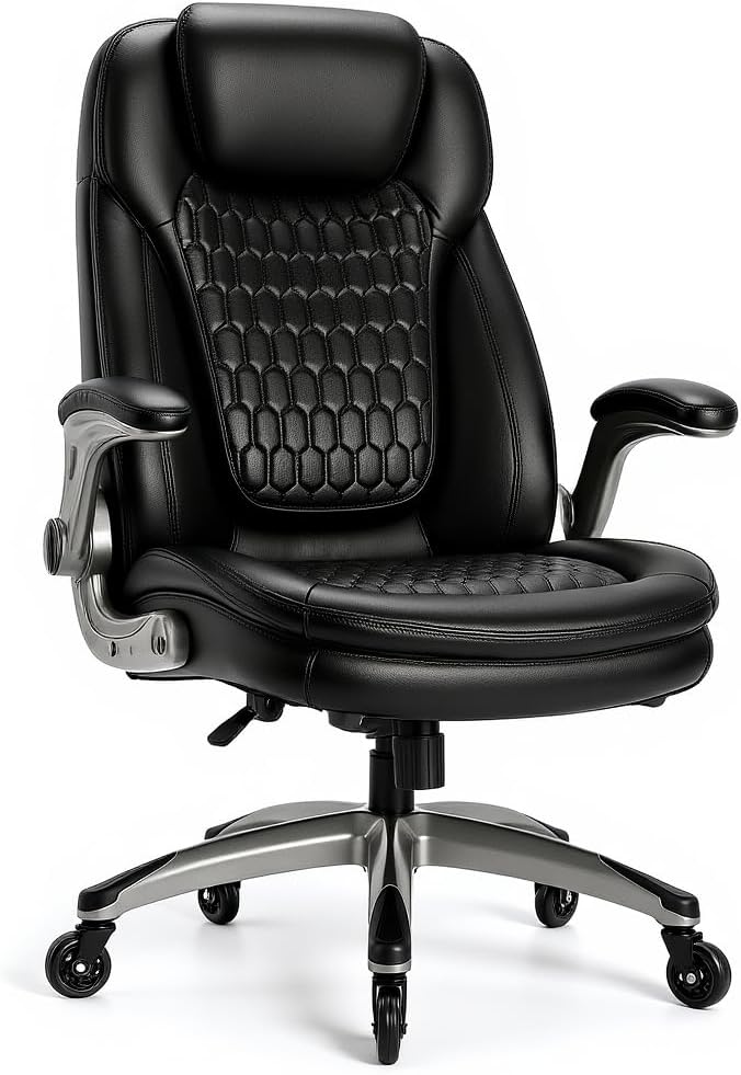 COLAMY Executive Office Chair with Thick Bonded Leather Comfort