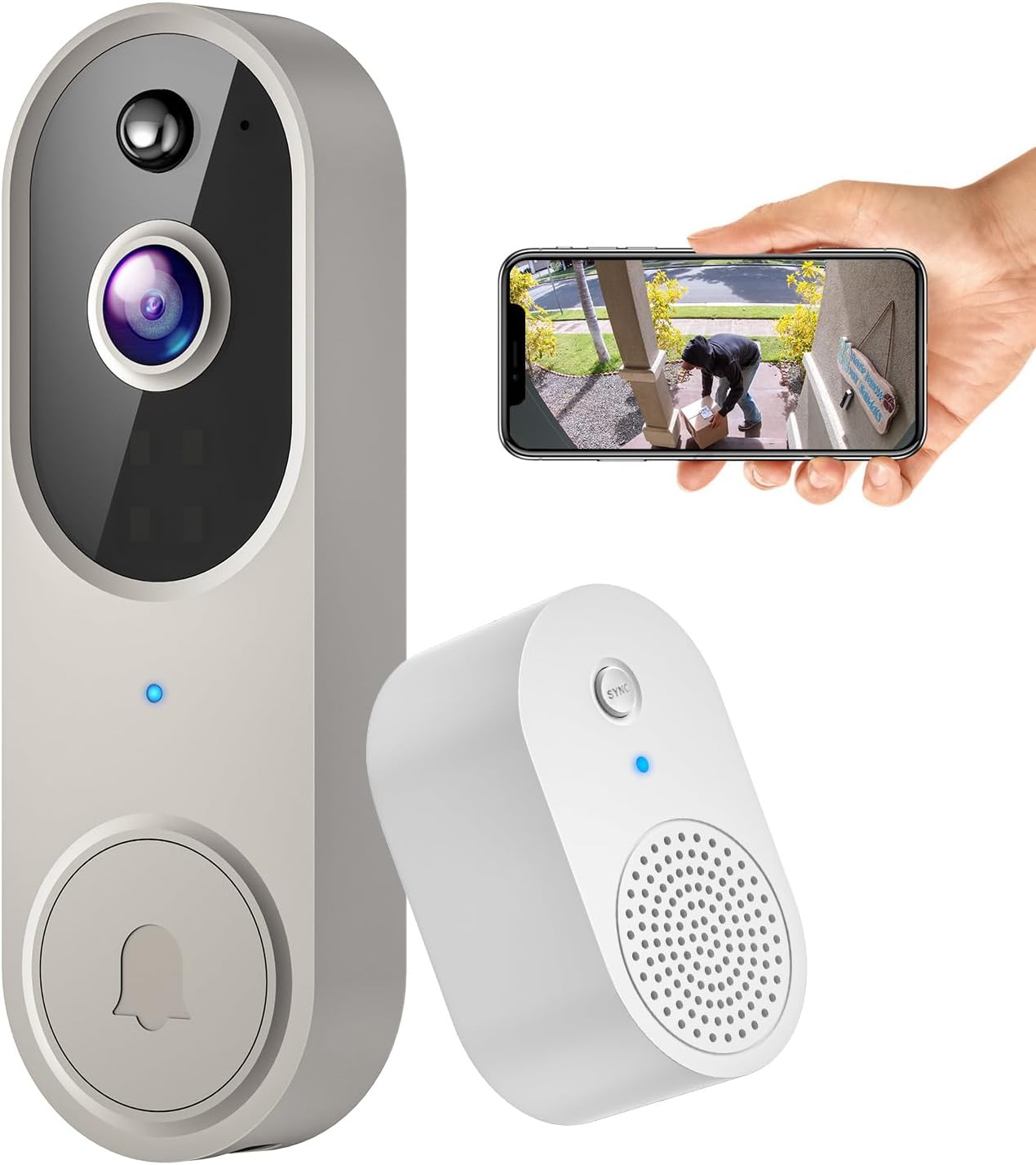 1080P Wireless Doorbell Camera: Human Detection & Cloud Storage!